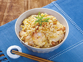 お手軽えびの天かす丼