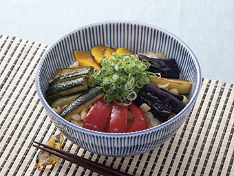 夏野菜の揚げ浸し丼