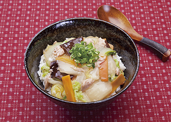 白菜とツナの中華丼