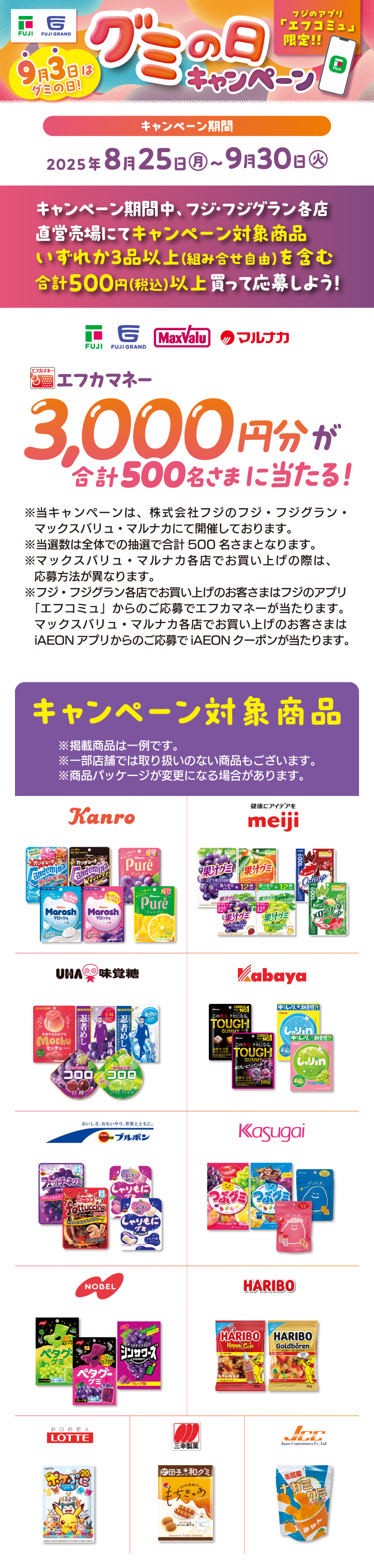 9月3日はグミの日　グミの日キャンペーン