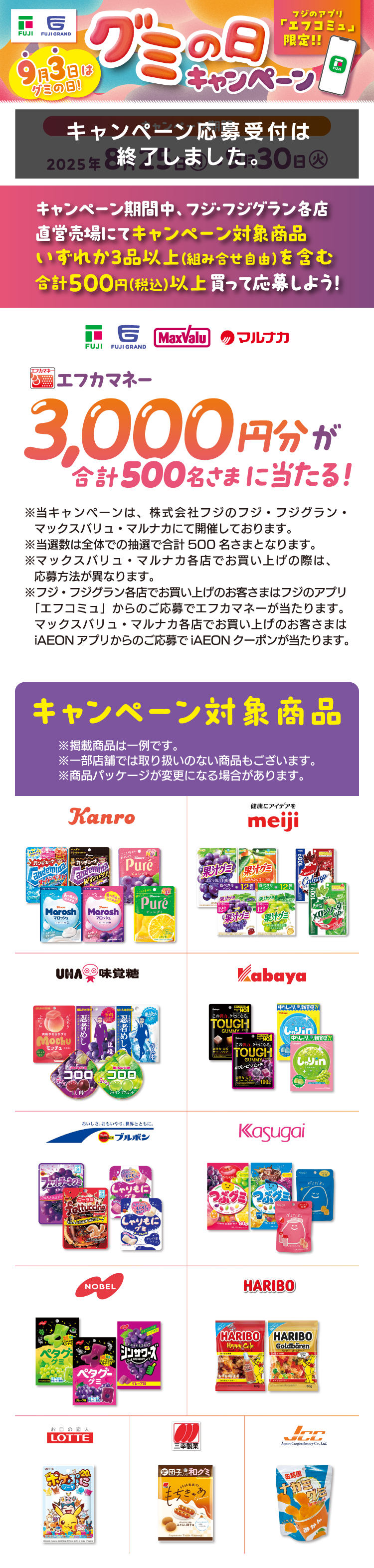 9月3日はグミの日　グミの日キャンペーン