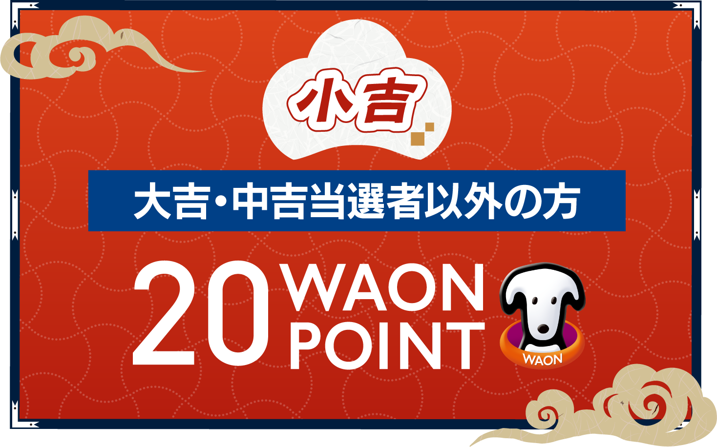 小吉　大吉・中吉当選者以外の方　WAON POINT20円分