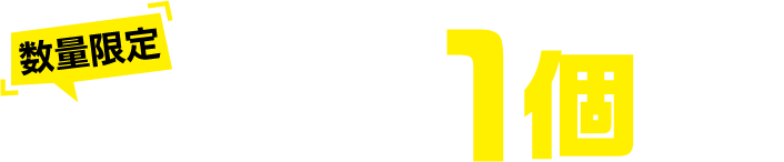 数量限定お1人さま1個限り
