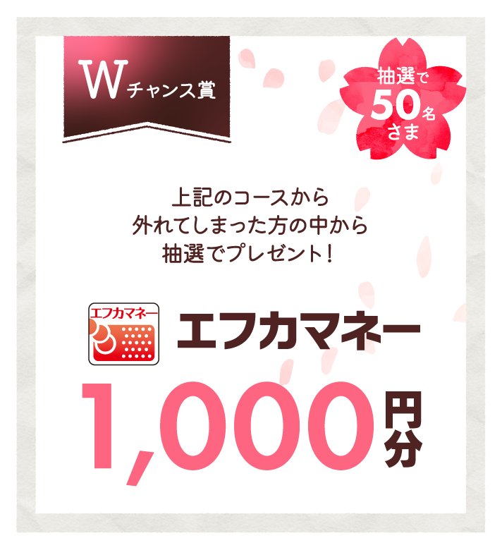 Wチャンス賞 エフカマネー 1,000円分