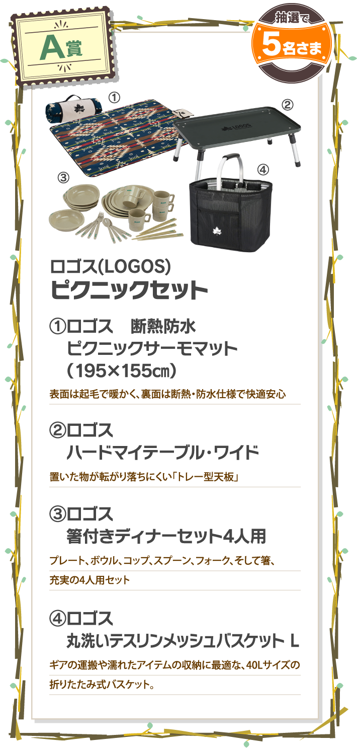 A賞 ロゴス(LOGOS) ピクニックセット