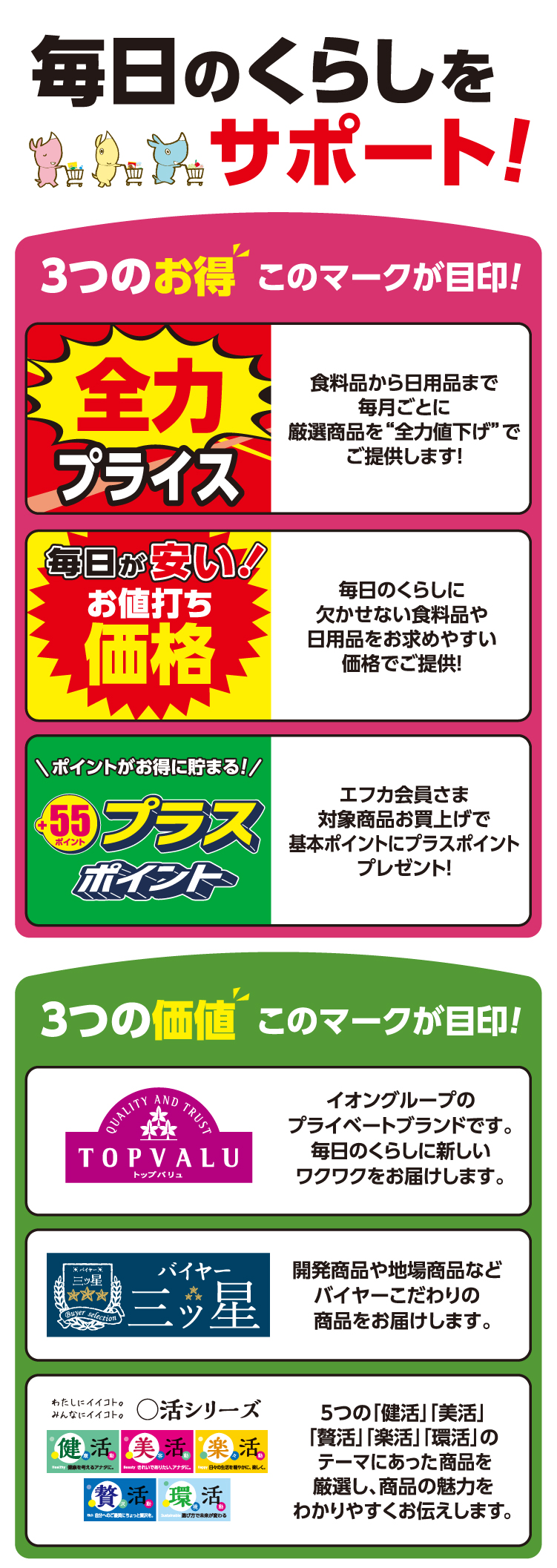 毎日のくらしをサポート！