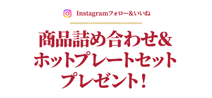 Instagramフォロー＆いいね 商品詰め合わせ＆ホットプレートセットプレゼント！