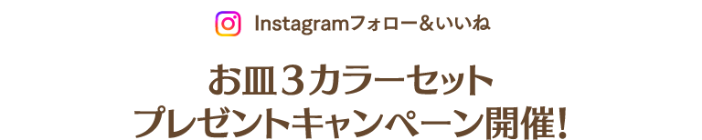 Instagramフォロー&いいね お皿3カラーセットプレゼントキャンペーン開催！