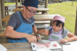 野外料理作り