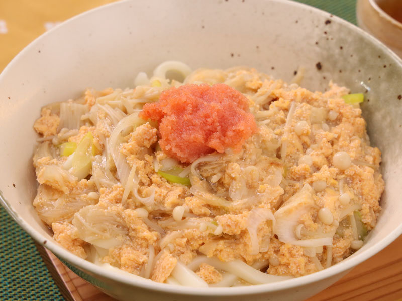 イメージ画像 白ネギと明太子の卵とじあんかけうどん
