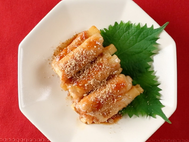 シャキッと長芋の豚肉ロール♡