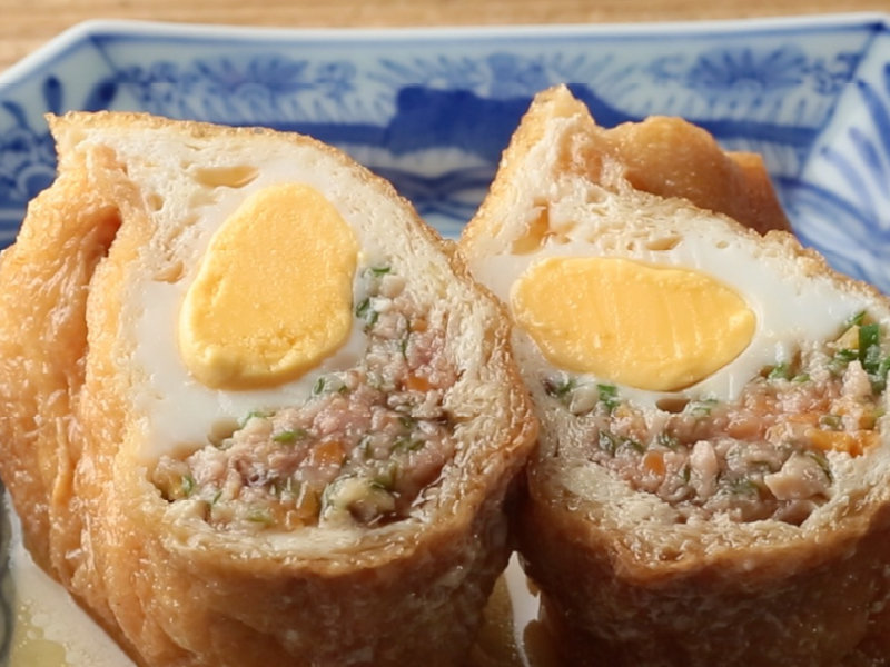 和風ミンチと卵の袋煮 