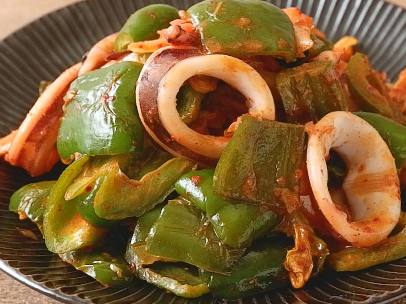 イメージ画像 イカとピーマンのキムチマヨ炒め