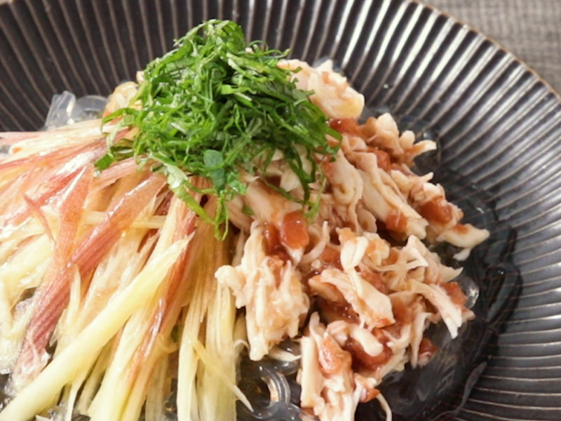 イメージ画像 ところてんで ささみと梅肉の冷製麺風