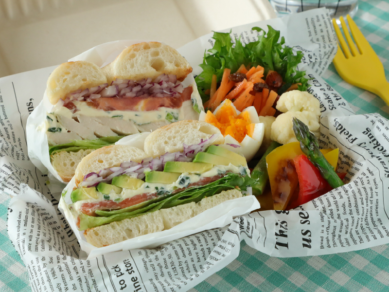 イメージ画像:ねぎクリームチーズのベーグルサンド弁当