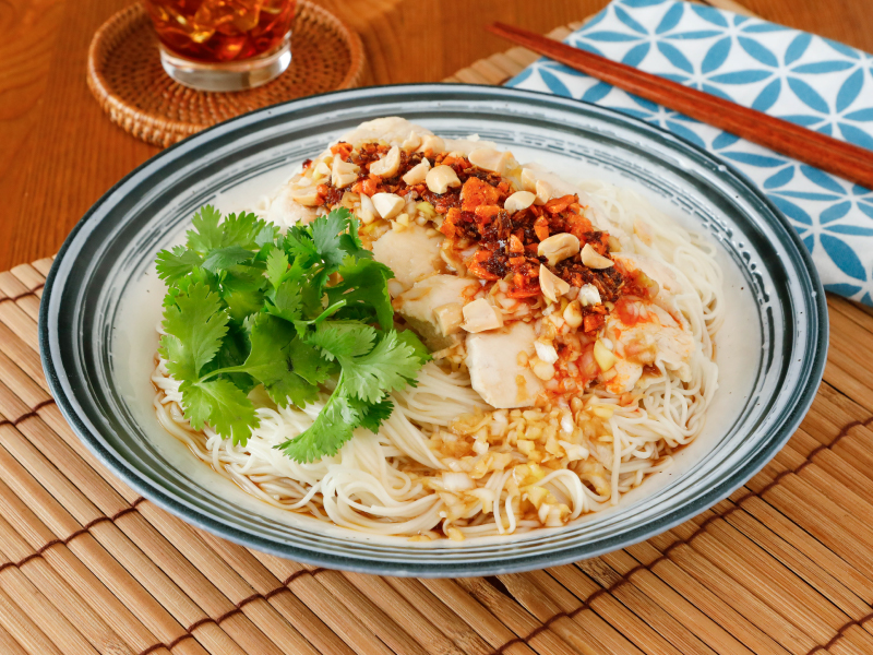 イメージ画像：レンジで！むね肉のよだれ鶏そうめん